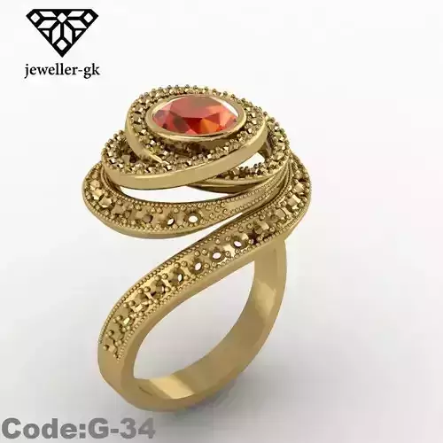 ring gem jewelery gold 3d model Free 3D model