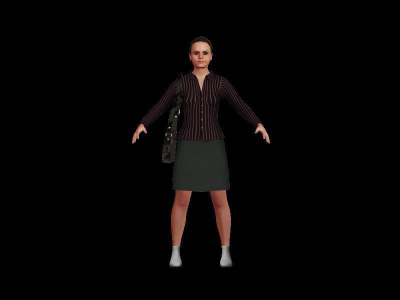 Female character pack Low-poly 3D model_16