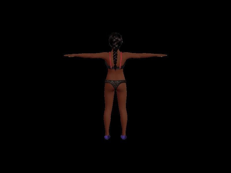 Female character pack Low-poly 3D model_18