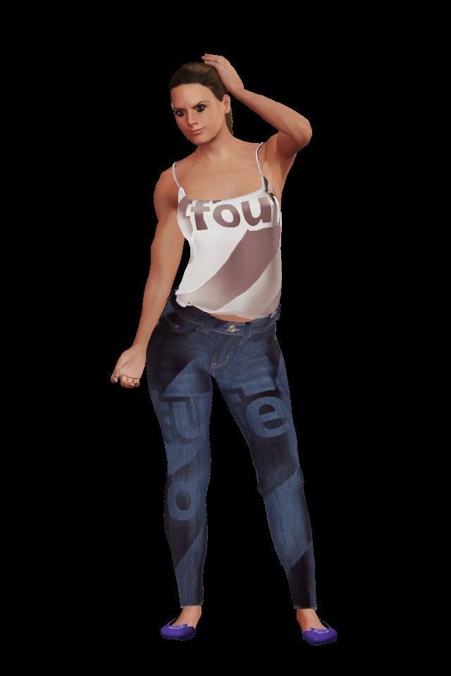 Female character pack Low-poly 3D model_13