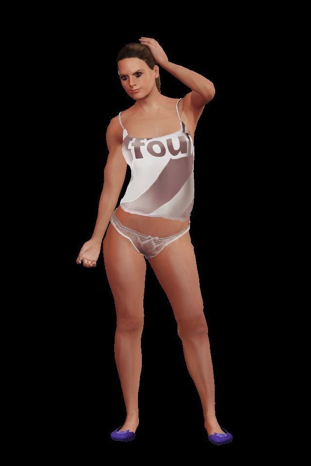 Female character pack Low-poly 3D model_10