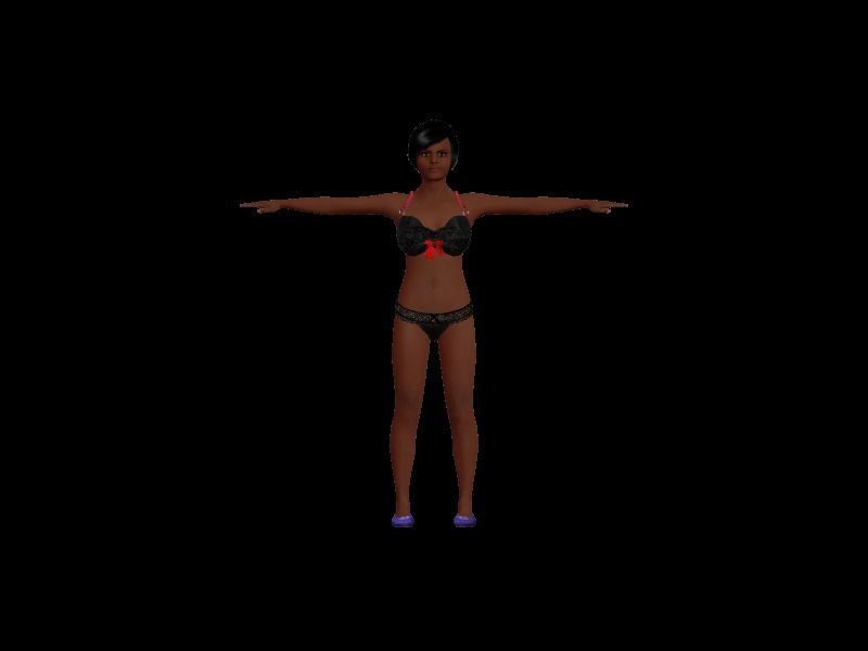 Female character pack Low-poly 3D model_19