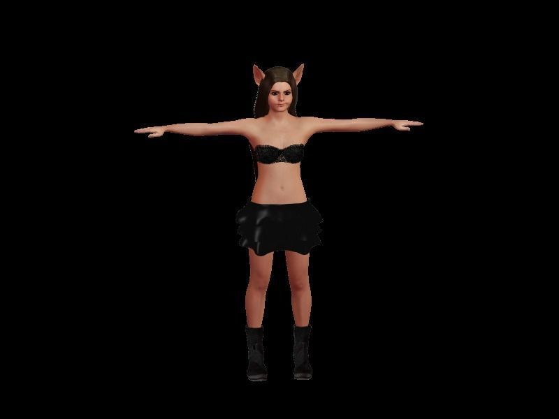 Female character pack Low-poly 3D model_3