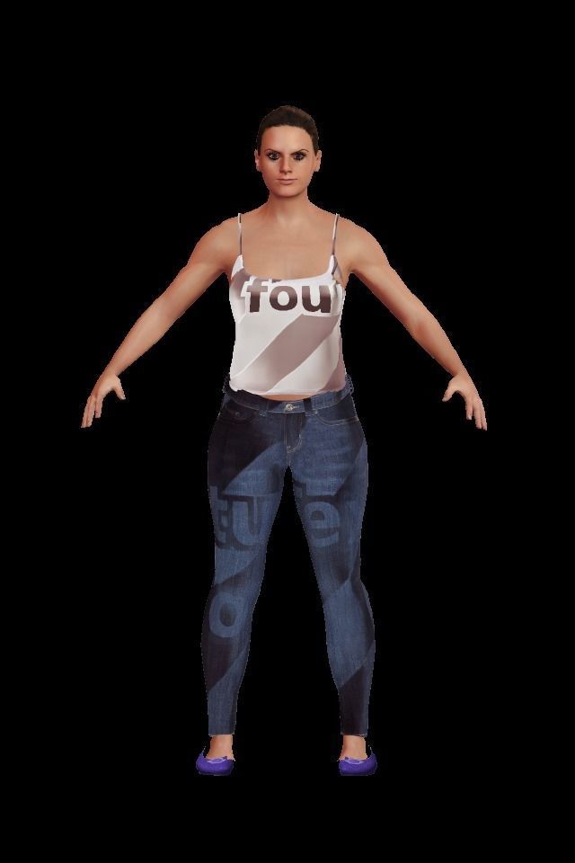 Female character pack Low-poly 3D model_11