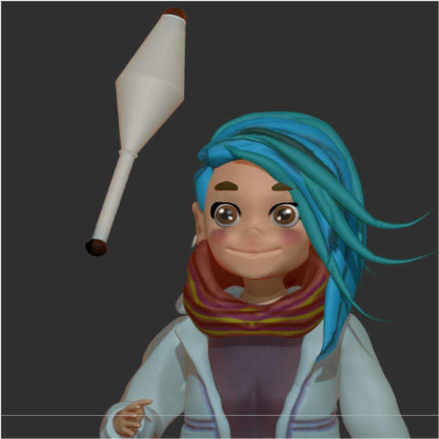 cute girl playing juggle 3D print model_1