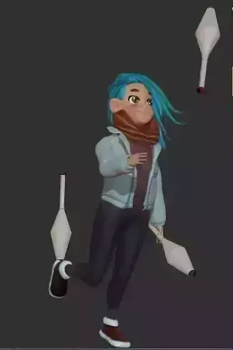 cute girl playing juggle