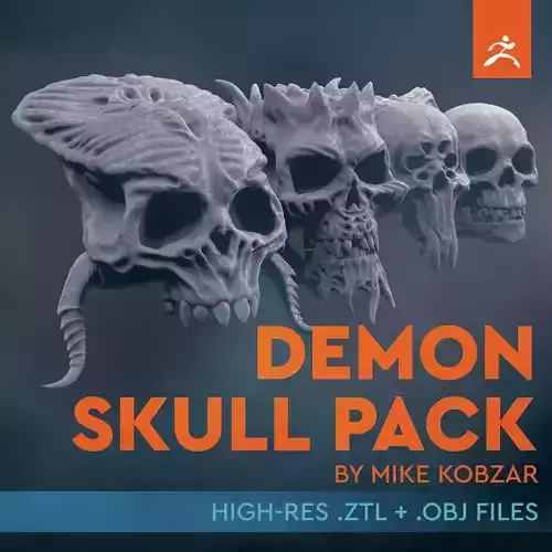 DEMON SKULL PACK - High Res 3D models by Mike Kobzar 3D model
