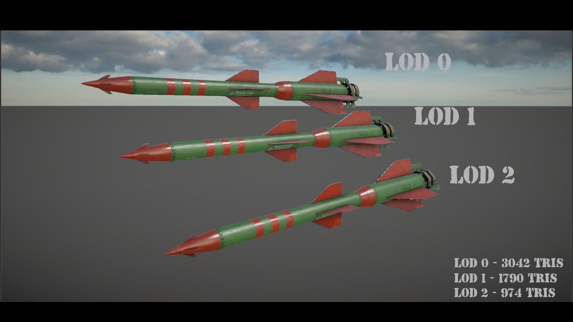 Arbalest class Missile Low-poly 3D model_12