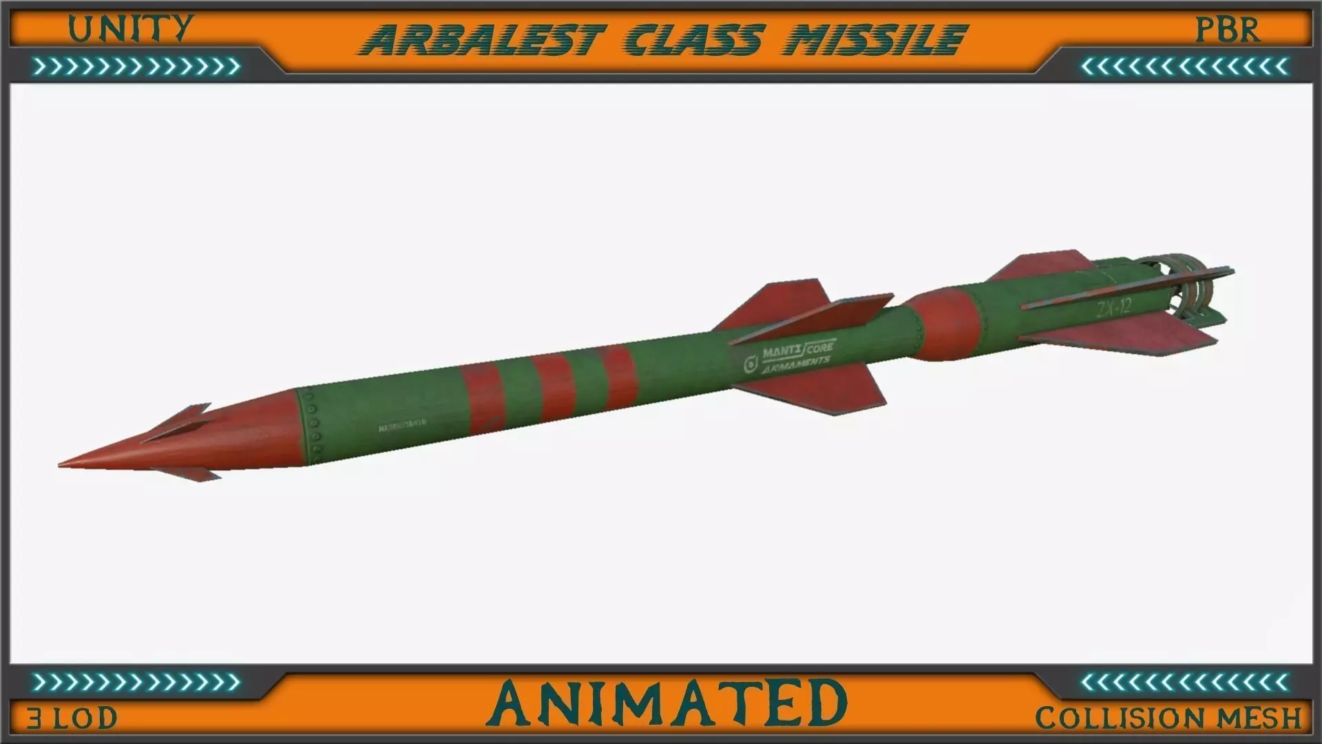 Arbalest class Missile Low-poly 3D model_0