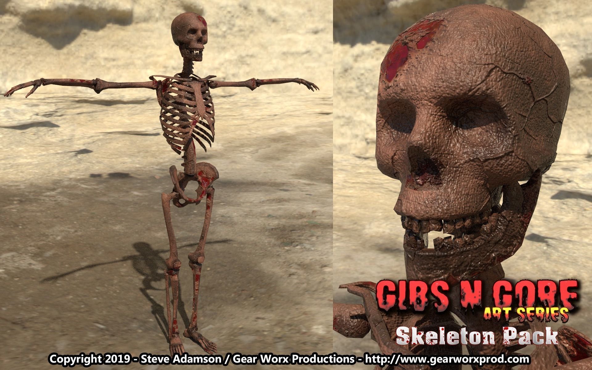 Gibs N Gore - Skeleton Pack Low-poly 3D model_8