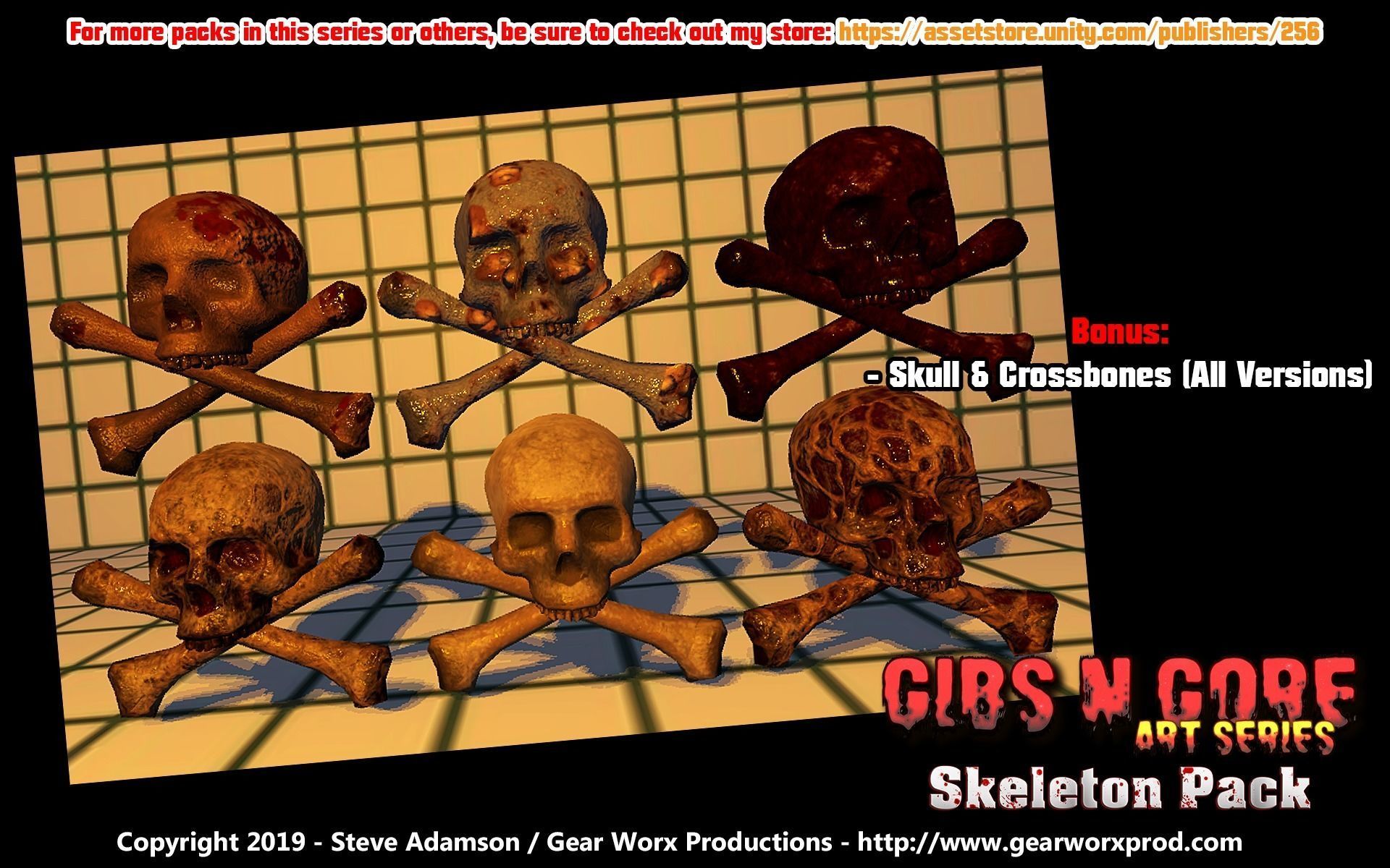 Gibs N Gore - Skeleton Pack Low-poly 3D model_4