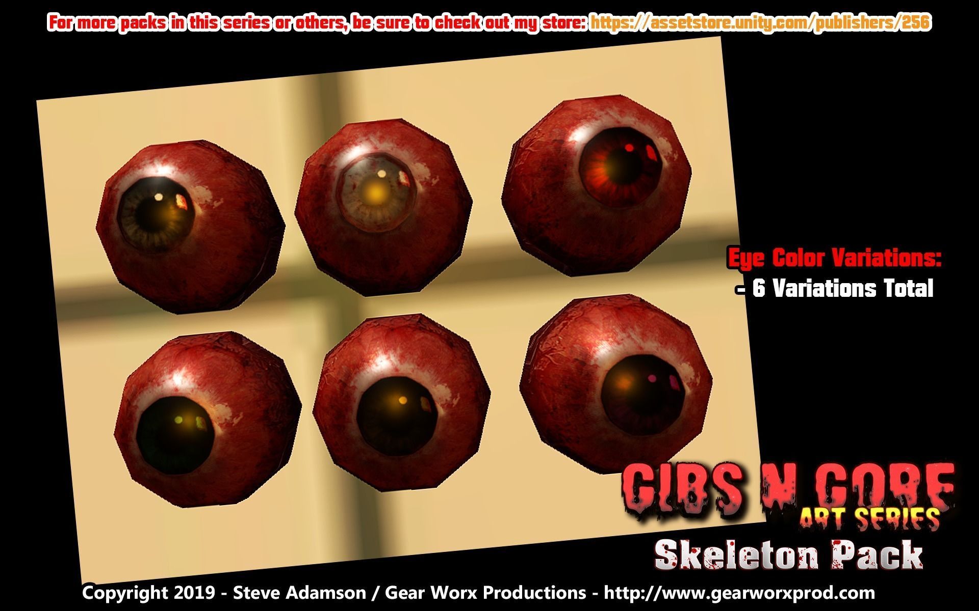Gibs N Gore - Skeleton Pack Low-poly 3D model_3