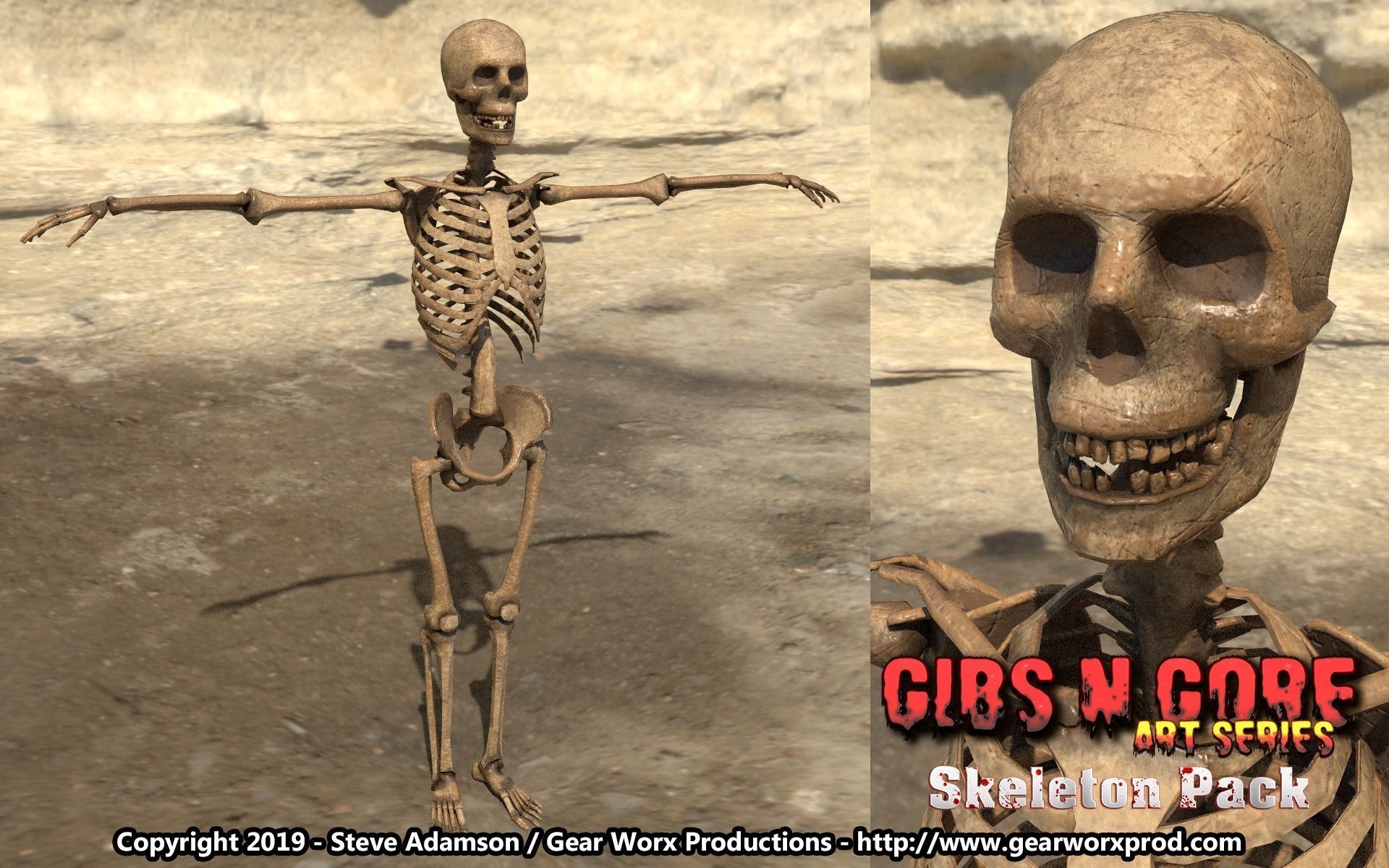 Gibs N Gore - Skeleton Pack Low-poly 3D model_6