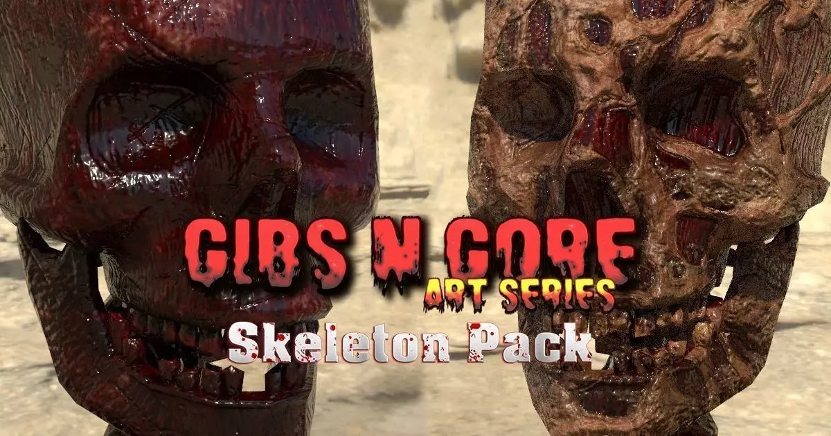 Gibs N Gore - Skeleton Pack Low-poly 3D model_0