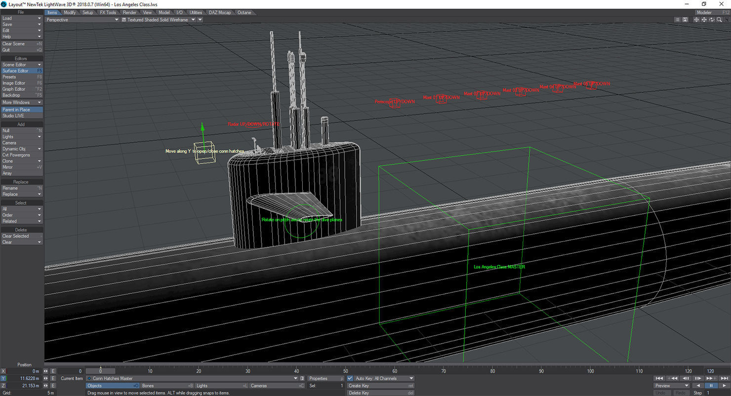 Los Angeles Class Submarine 3D model_36