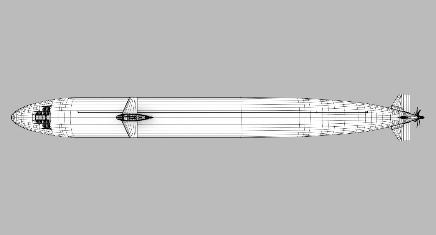 Los Angeles Class Submarine 3D model_25