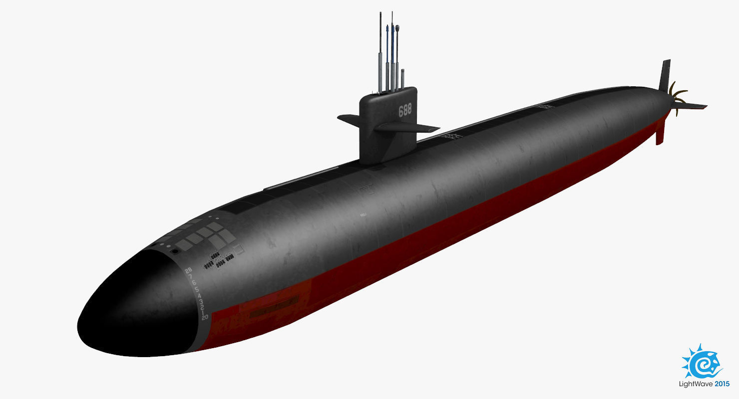 Los Angeles Class Submarine 3D model_14