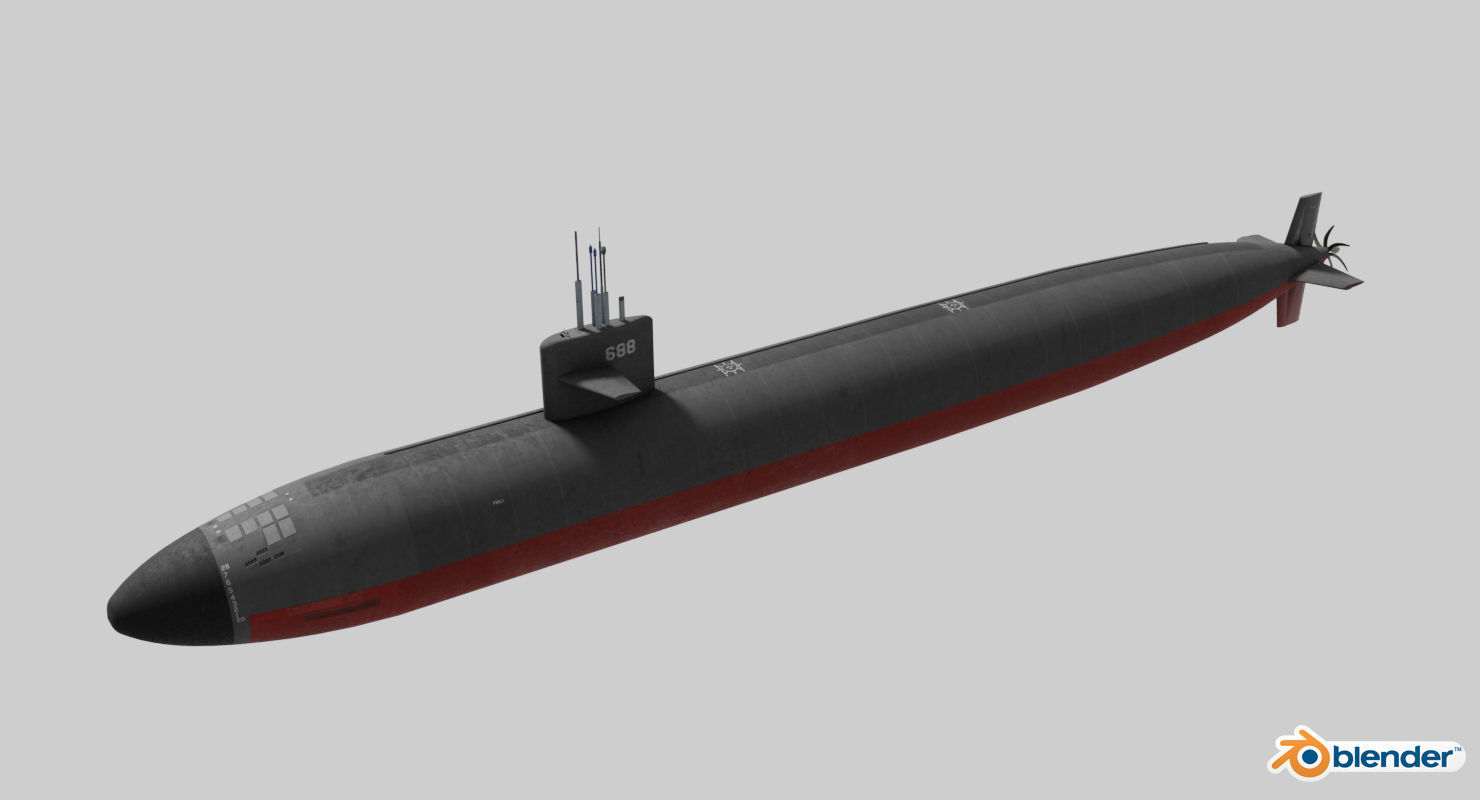 Los Angeles Class Submarine 3D model_15