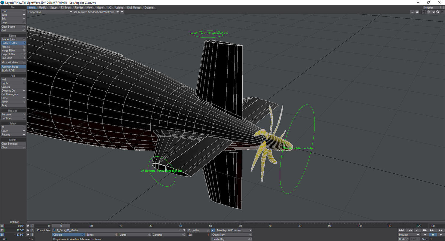 Los Angeles Class Submarine 3D model_34