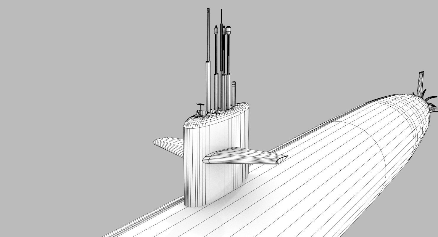 Los Angeles Class Submarine 3D model_18