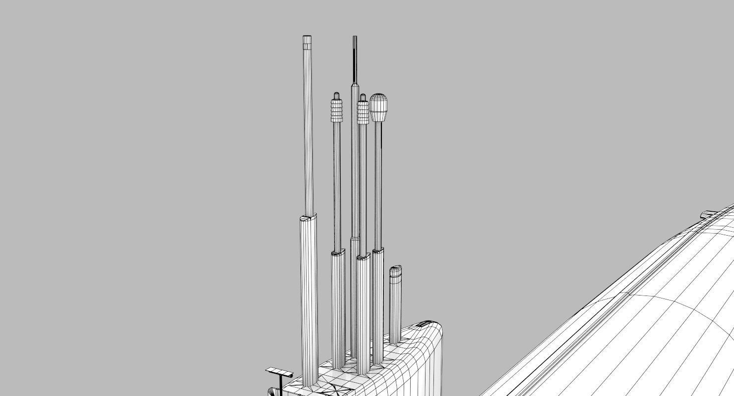 Los Angeles Class Submarine 3D model_19