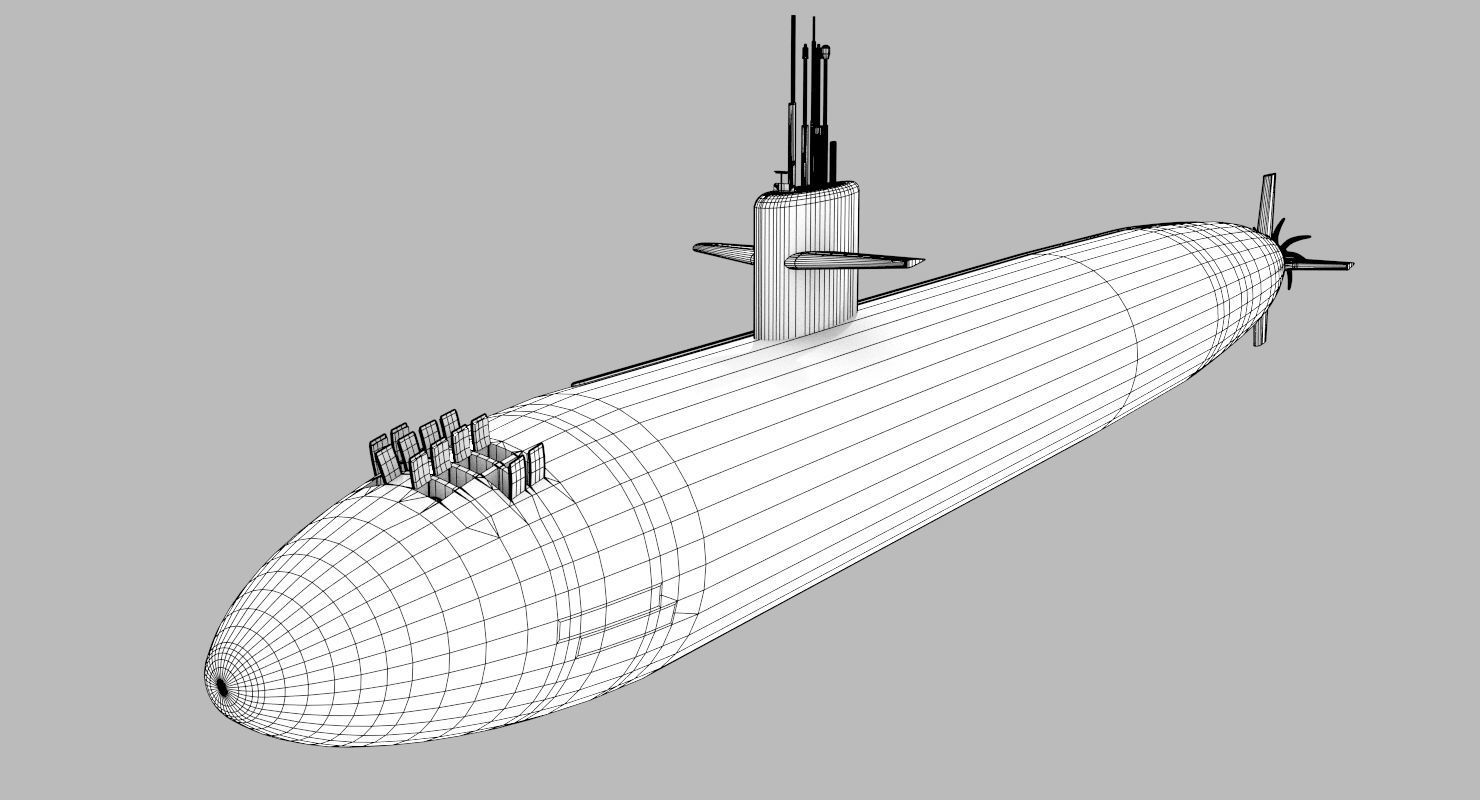 Los Angeles Class Submarine 3D model_17