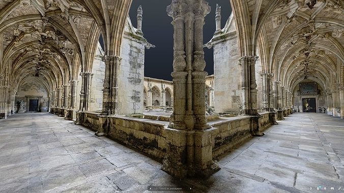Gothic cathedral cloister full photogrammetry scan 3D model