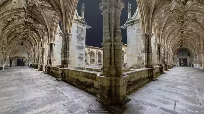Gothic cathedral cloister full photogrammetry scan 3D model