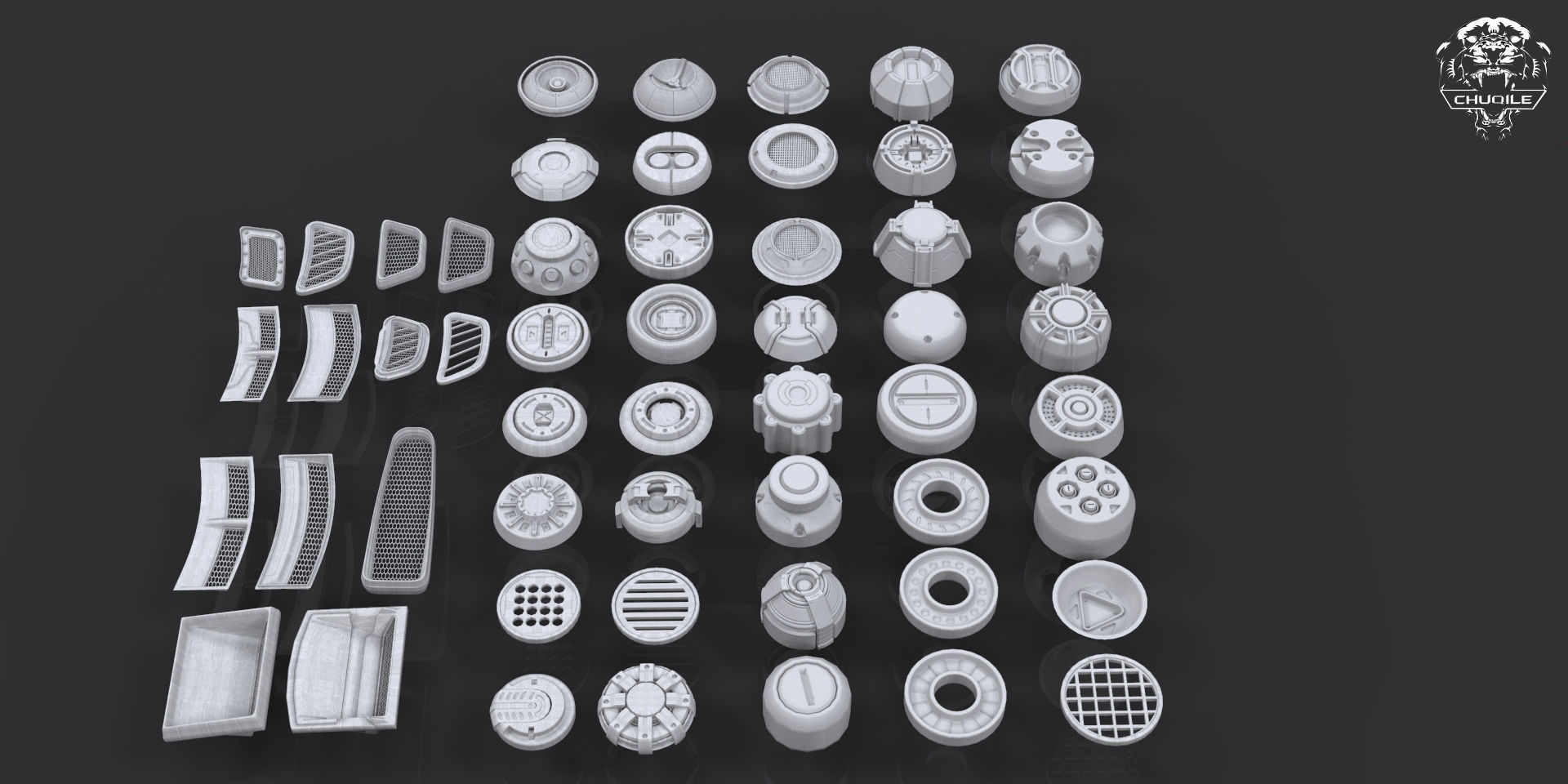 Hard Surface - KitBash Pack - Low-poly 3D model_3