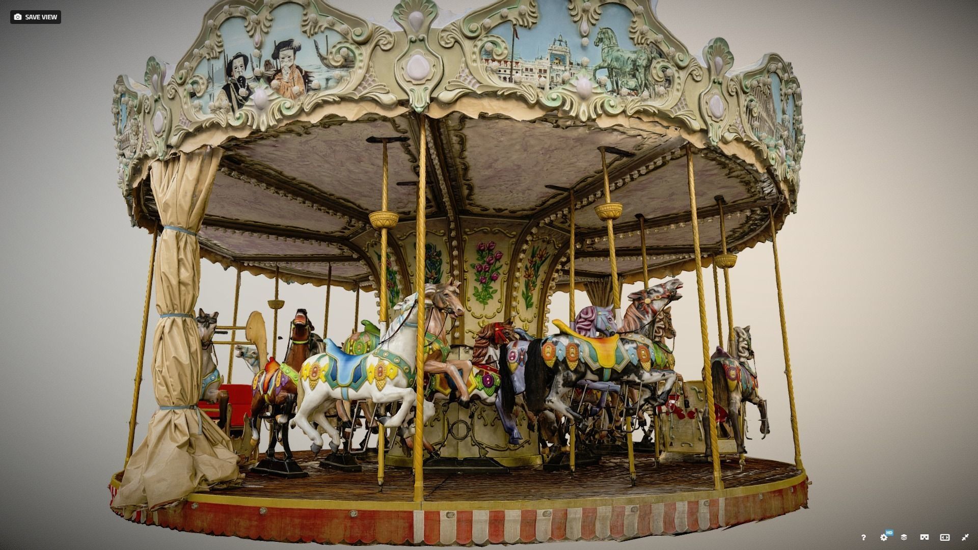 Vintage carousel photogrammetry raw scan 3D model_3