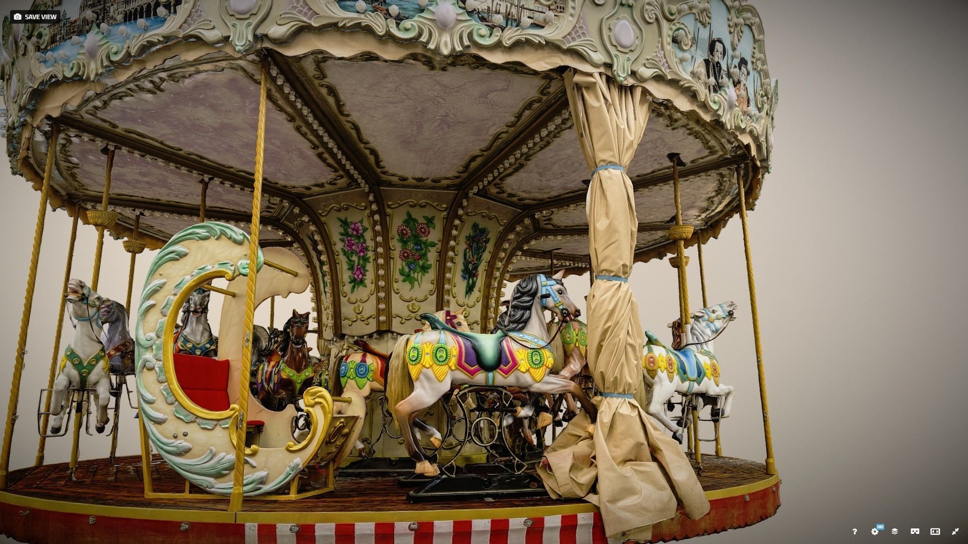 Vintage carousel photogrammetry raw scan 3D model_5