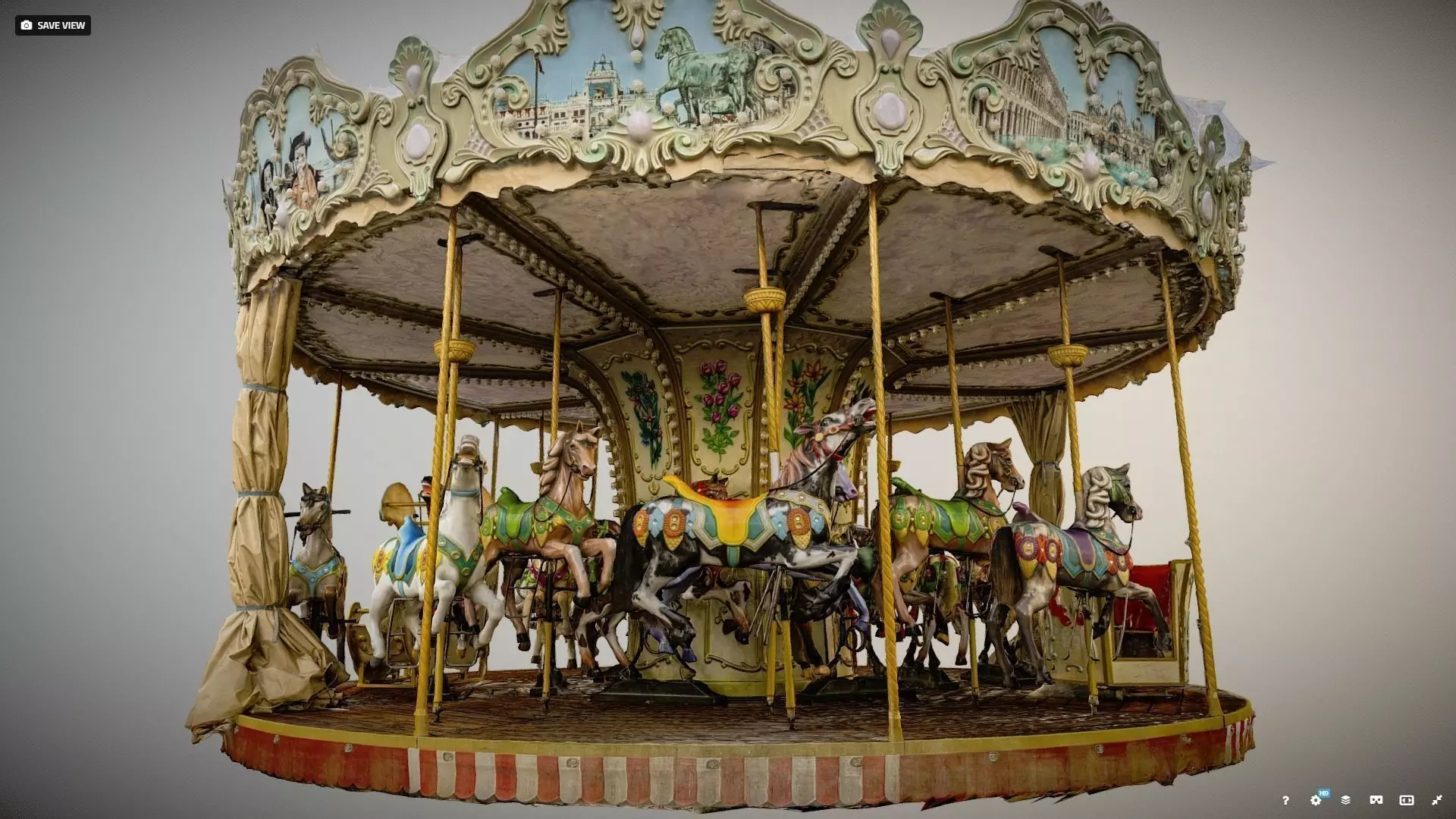 Vintage carousel photogrammetry raw scan 3D model_0