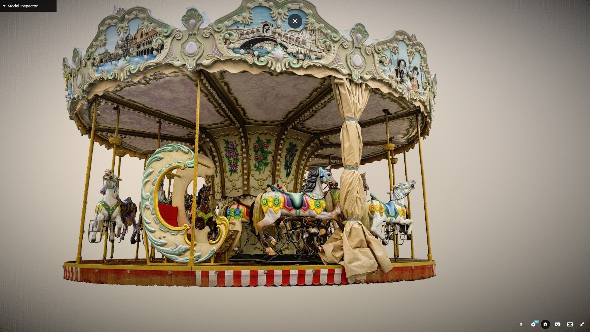 Vintage carousel photogrammetry raw scan 3D model_6