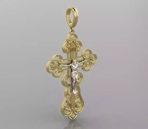 Cross 9 pendant gold