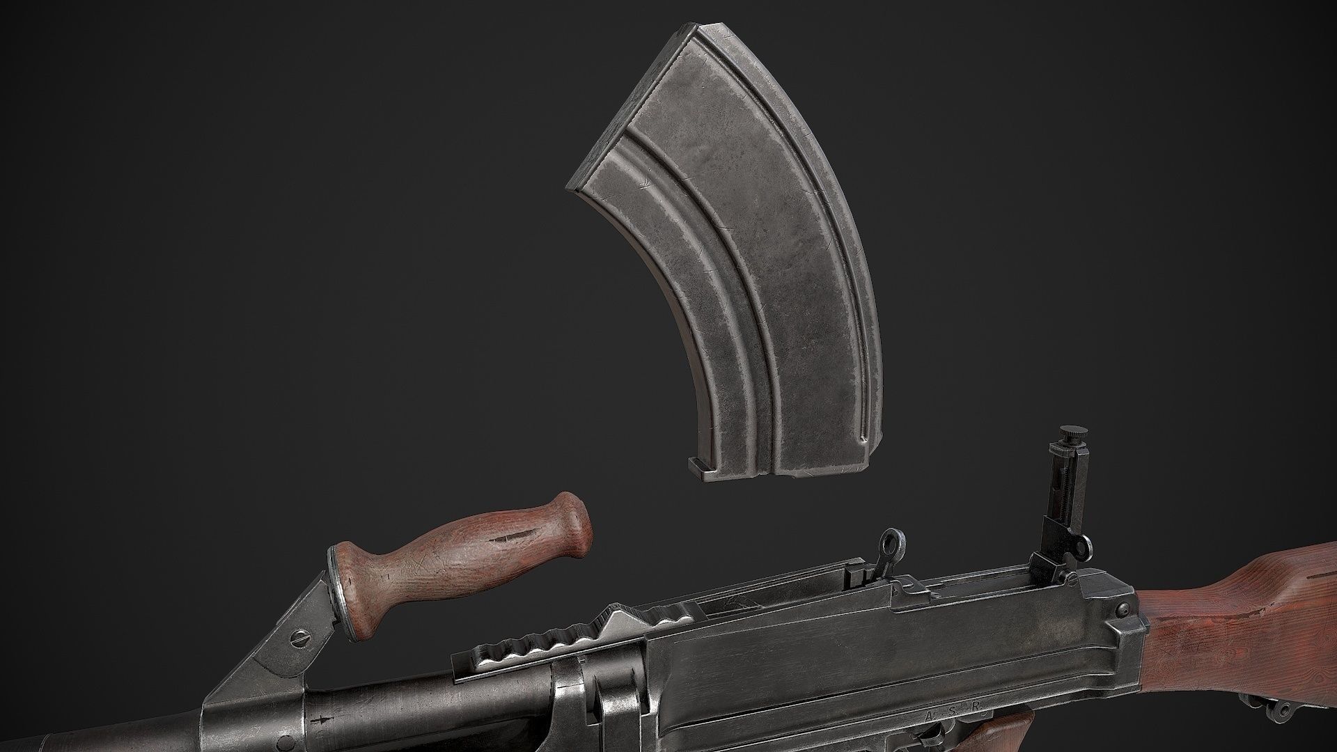 Bren Mk II LMG Low-poly 3D model_13