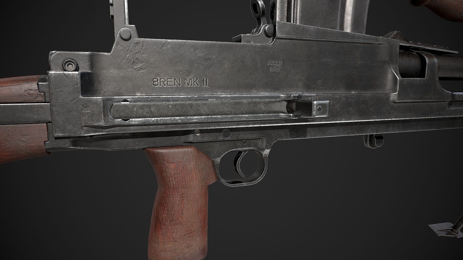 Bren Mk II LMG Low-poly 3D model_7