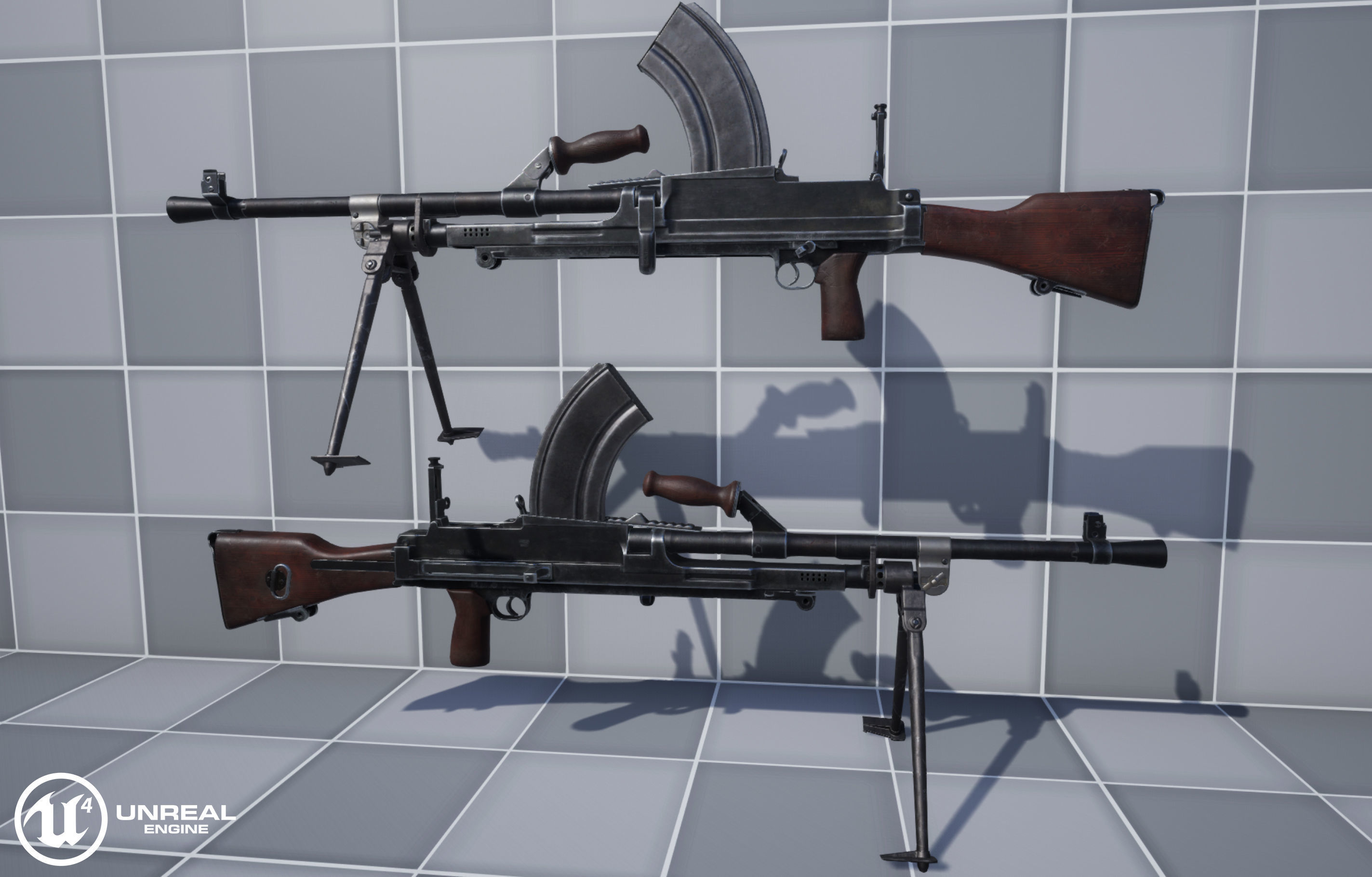 Bren Mk II LMG Low-poly 3D model_21