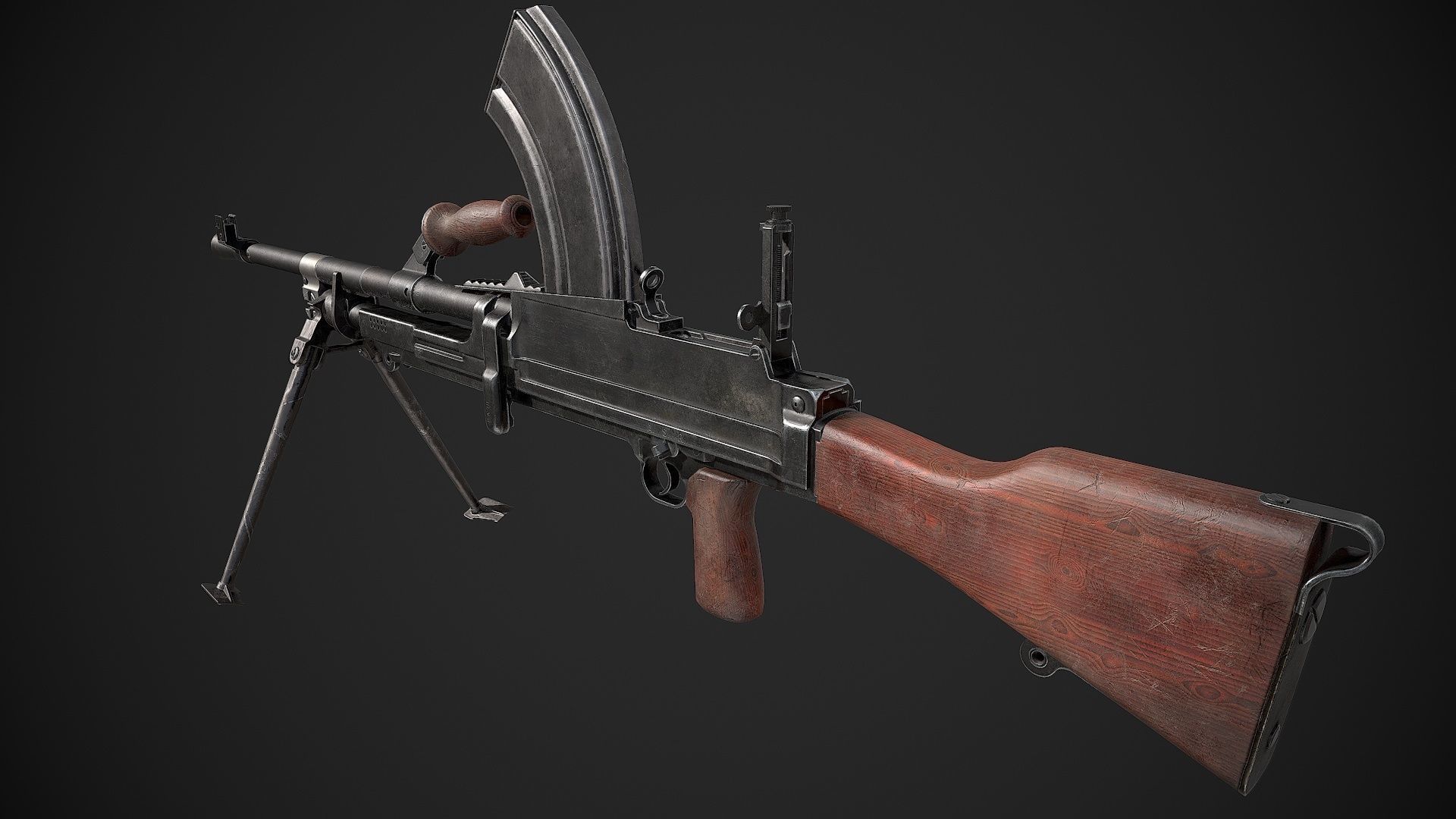 Bren Mk II LMG Low-poly 3D model_4