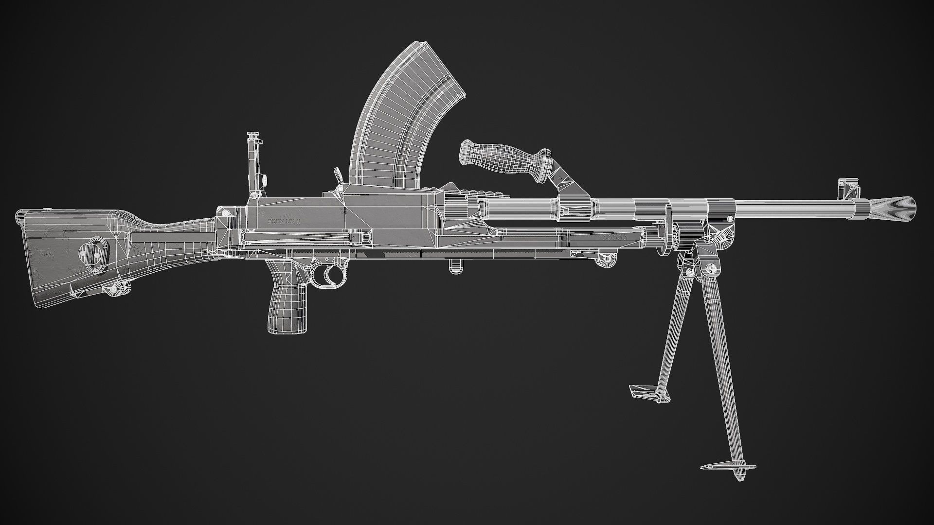 Bren Mk II LMG Low-poly 3D model_16
