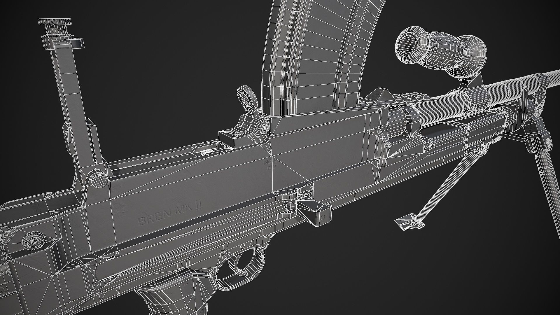 Bren Mk II LMG Low-poly 3D model_17