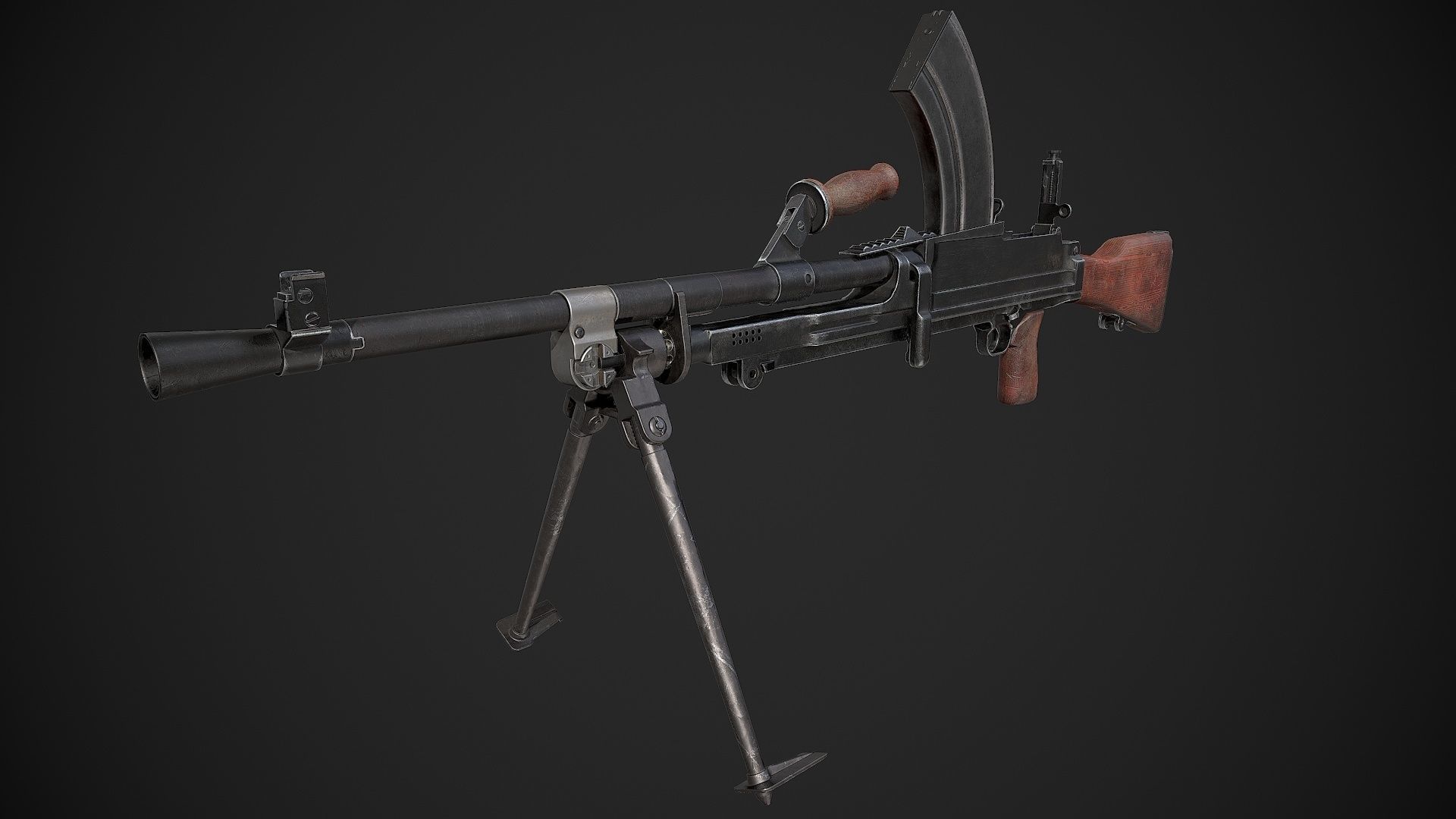 Bren Mk II LMG Low-poly 3D model_5