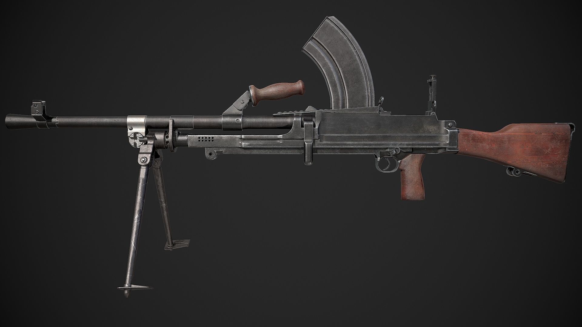 Bren Mk II LMG Low-poly 3D model_2
