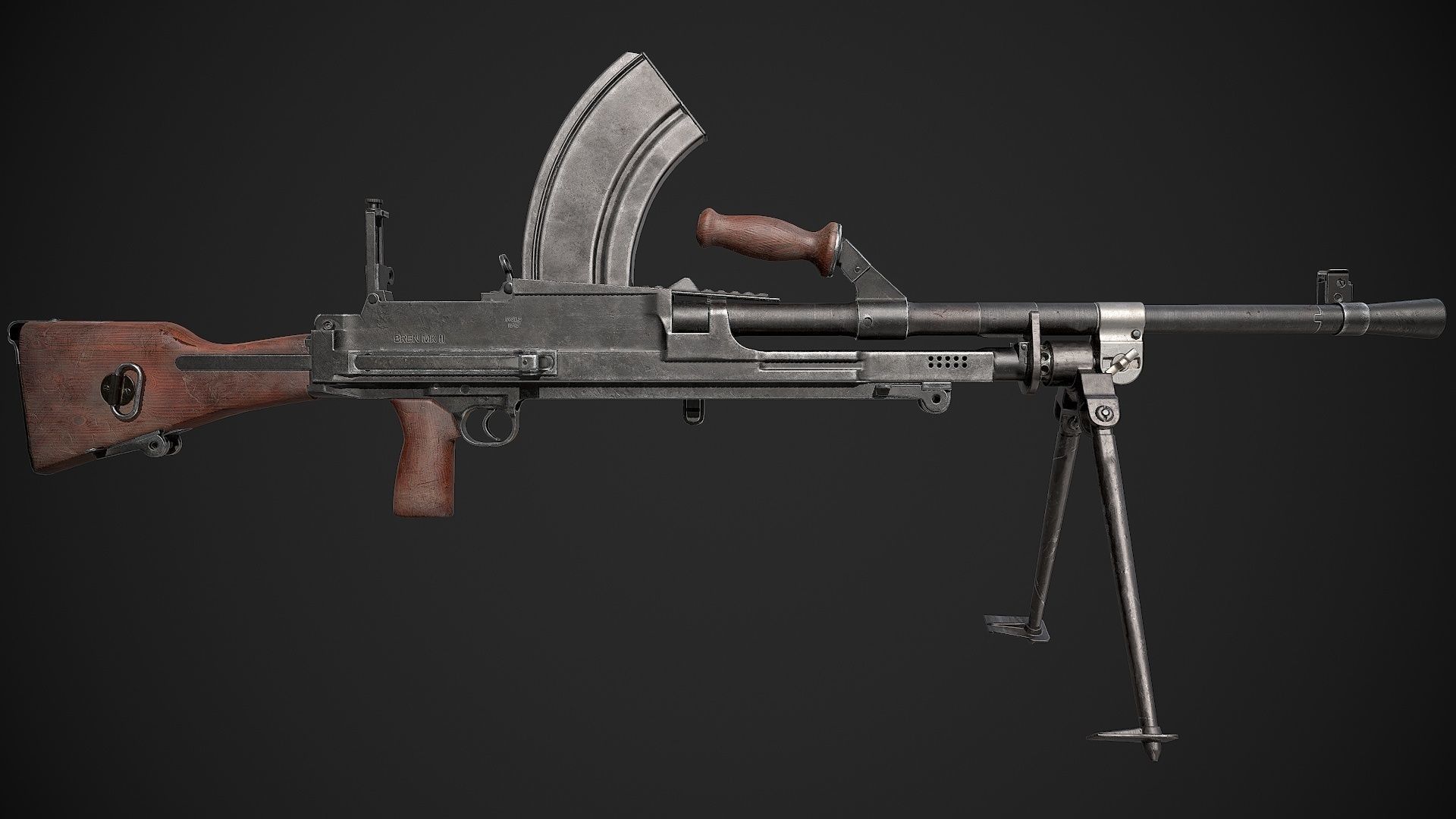 Bren Mk II LMG Low-poly 3D model_3