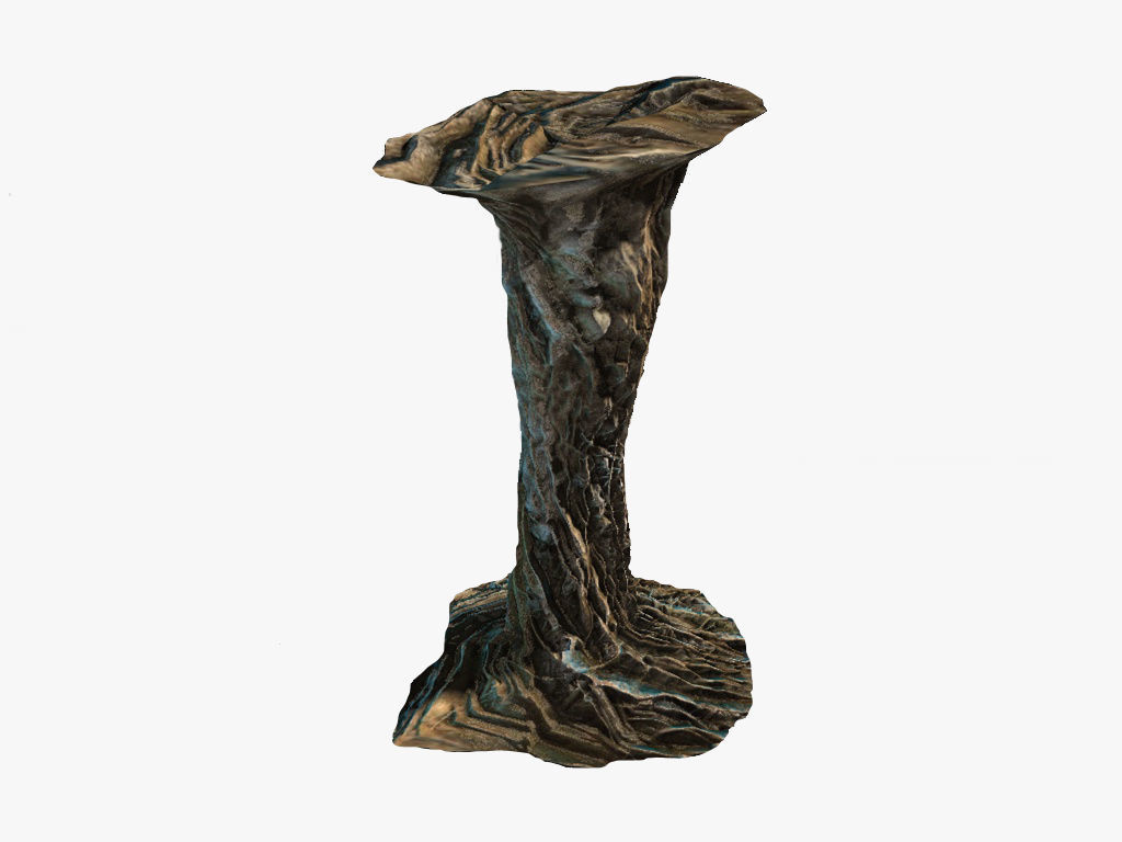 Tangled roots column low poly Low-poly 3D model_9