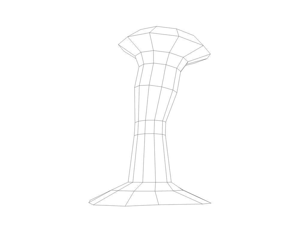 Tangled roots column low poly Low-poly 3D model_8