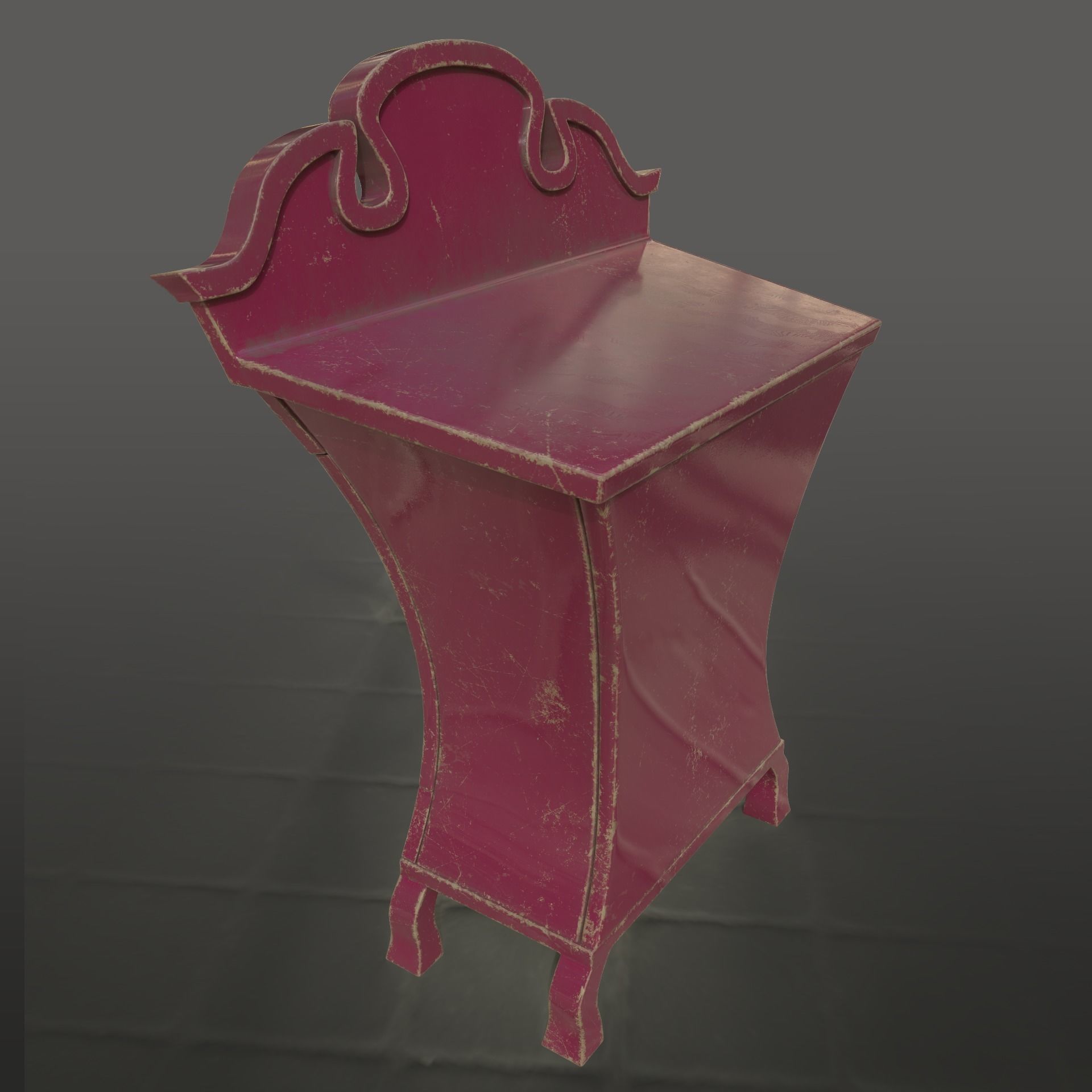 Chiffonier dresser with ornate details Low-poly 3D model_3