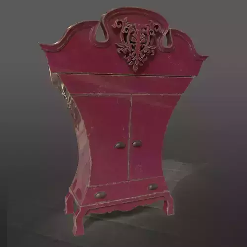 Chiffonier dresser with ornate details Low-poly 3D model