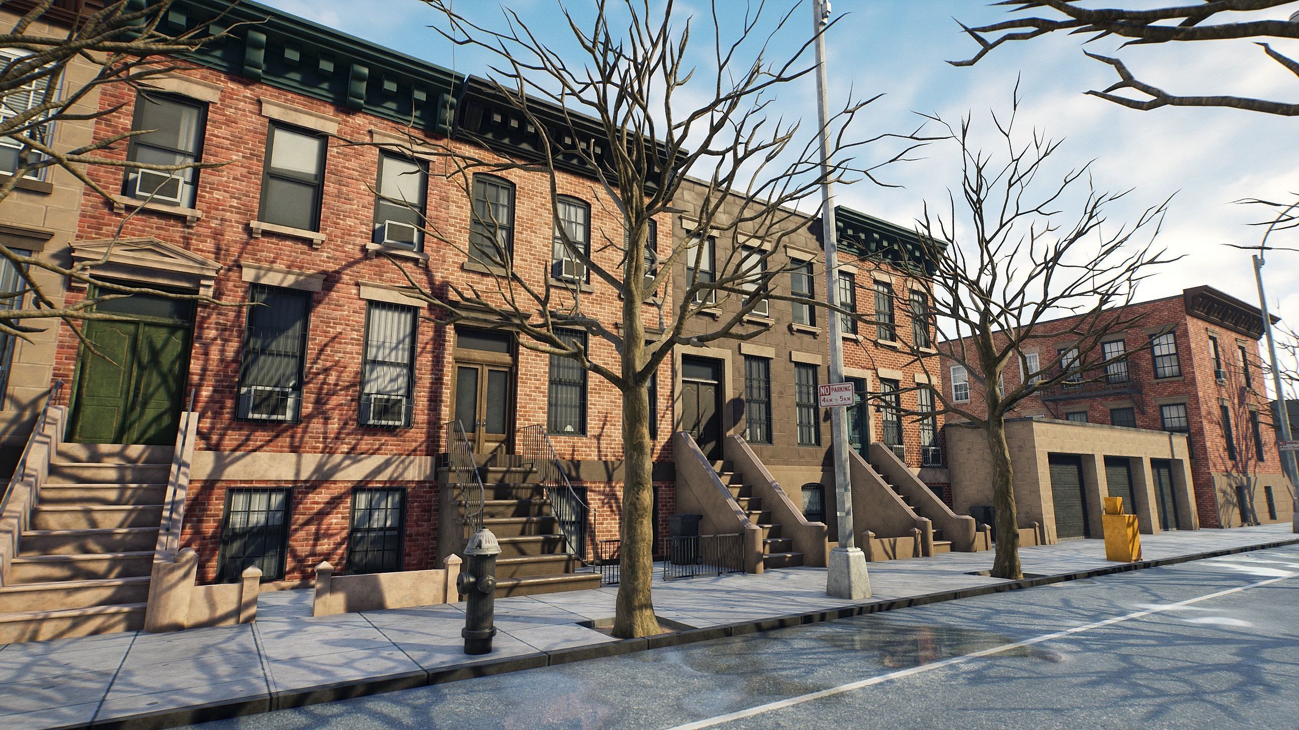 Generic Brooklyn Block  Low-poly 3D model_10