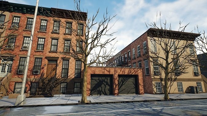 Generic Brooklyn Block  Low-poly 3D model 4