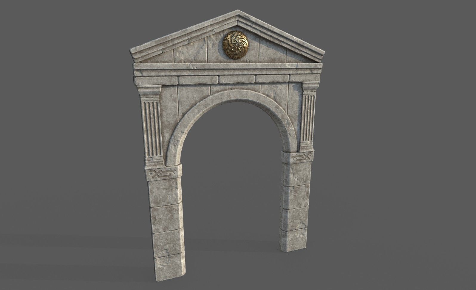 Roman Gate Arc Low-poly 3D model_5